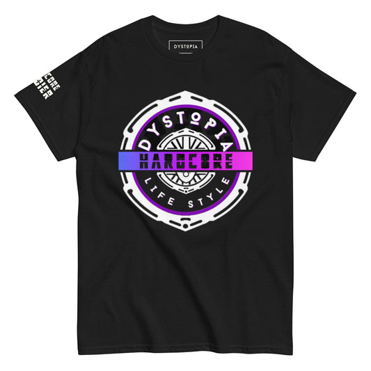 Hardcore Stamp | Purple T-shirt - Dark - Premium T-shirt from Dystopia - Just €24.99! Shop now at Dystopia