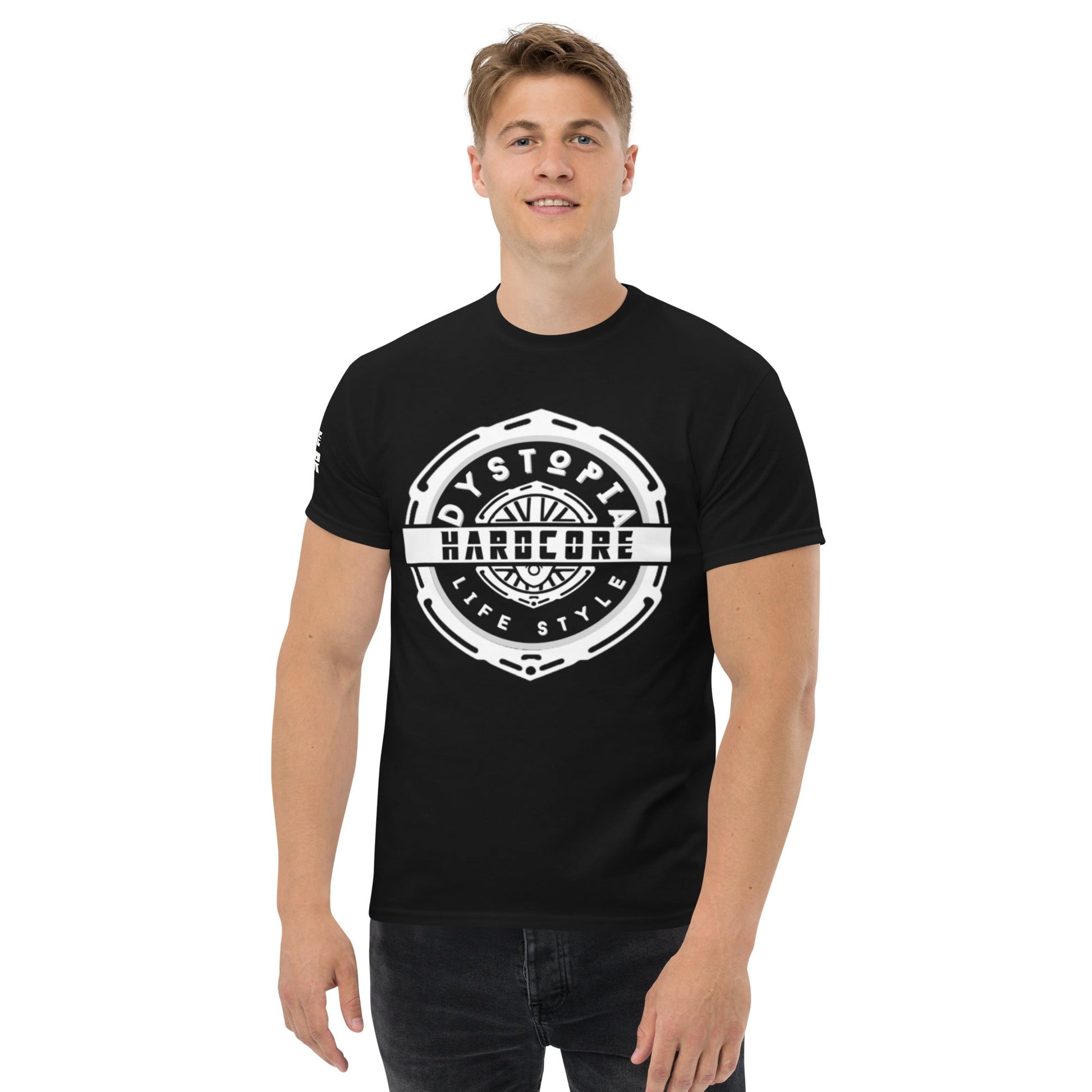 Hardcore Stamp | Black T-shirt - Dark - Premium T-shirt from Dystopia - Just €24.99! Shop now at Dystopia