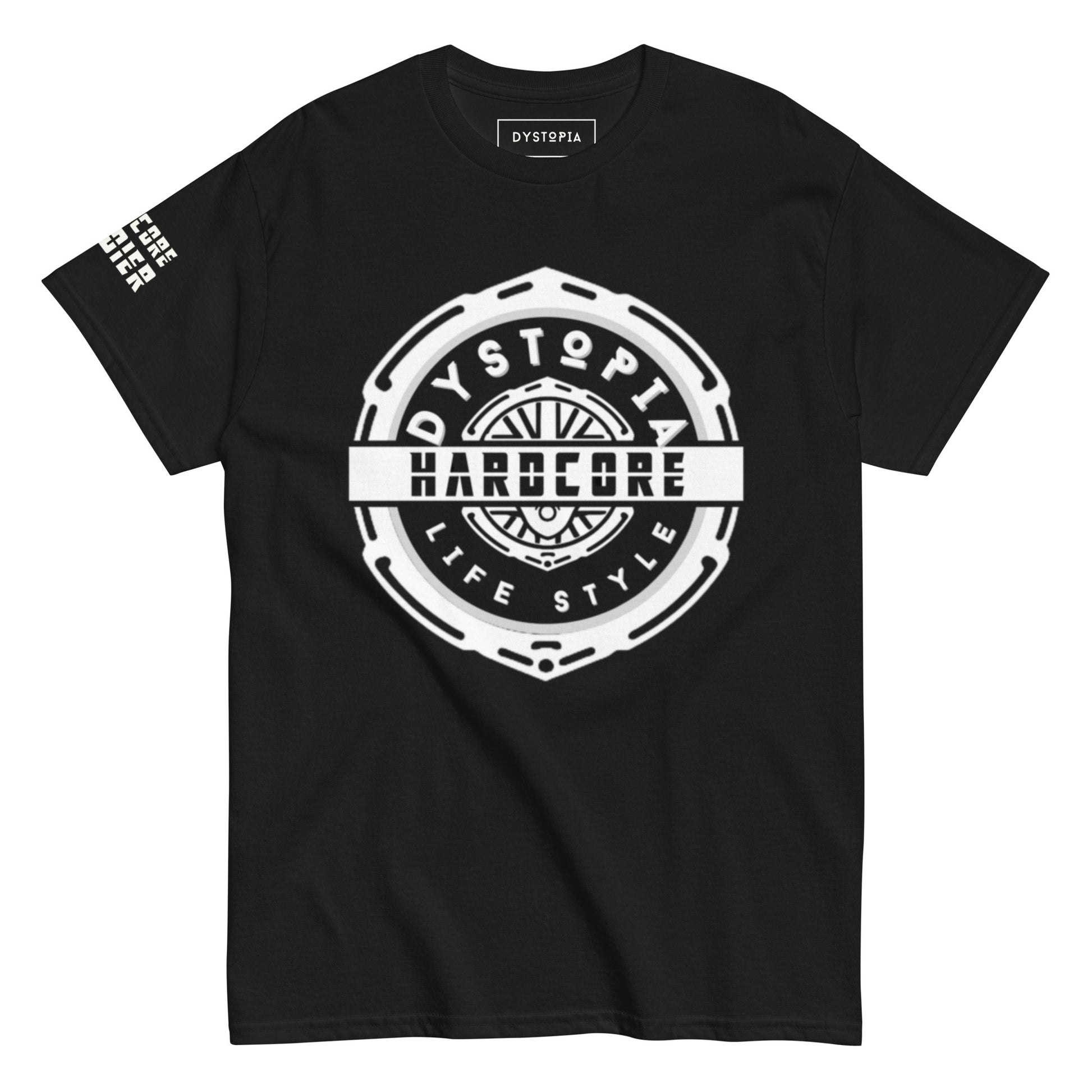 Hardcore Stamp | Black T-shirt - Dark - Premium T-shirt from Dystopia - Just €24.99! Shop now at Dystopia