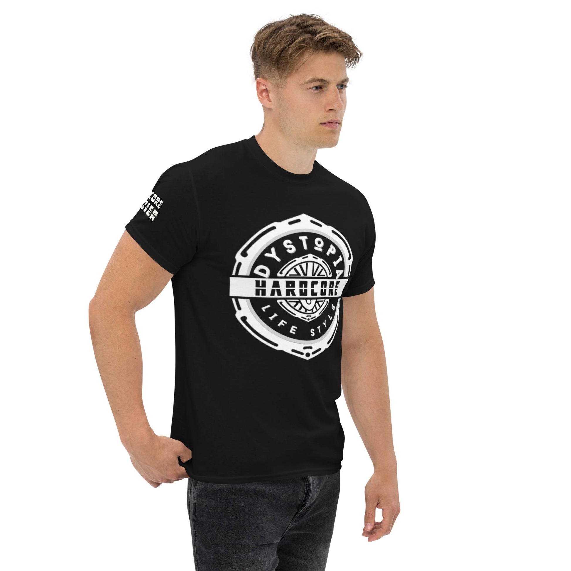 Hardcore Stamp | Black T-shirt - Dark - Premium T-shirt from Dystopia - Just €24.99! Shop now at Dystopia