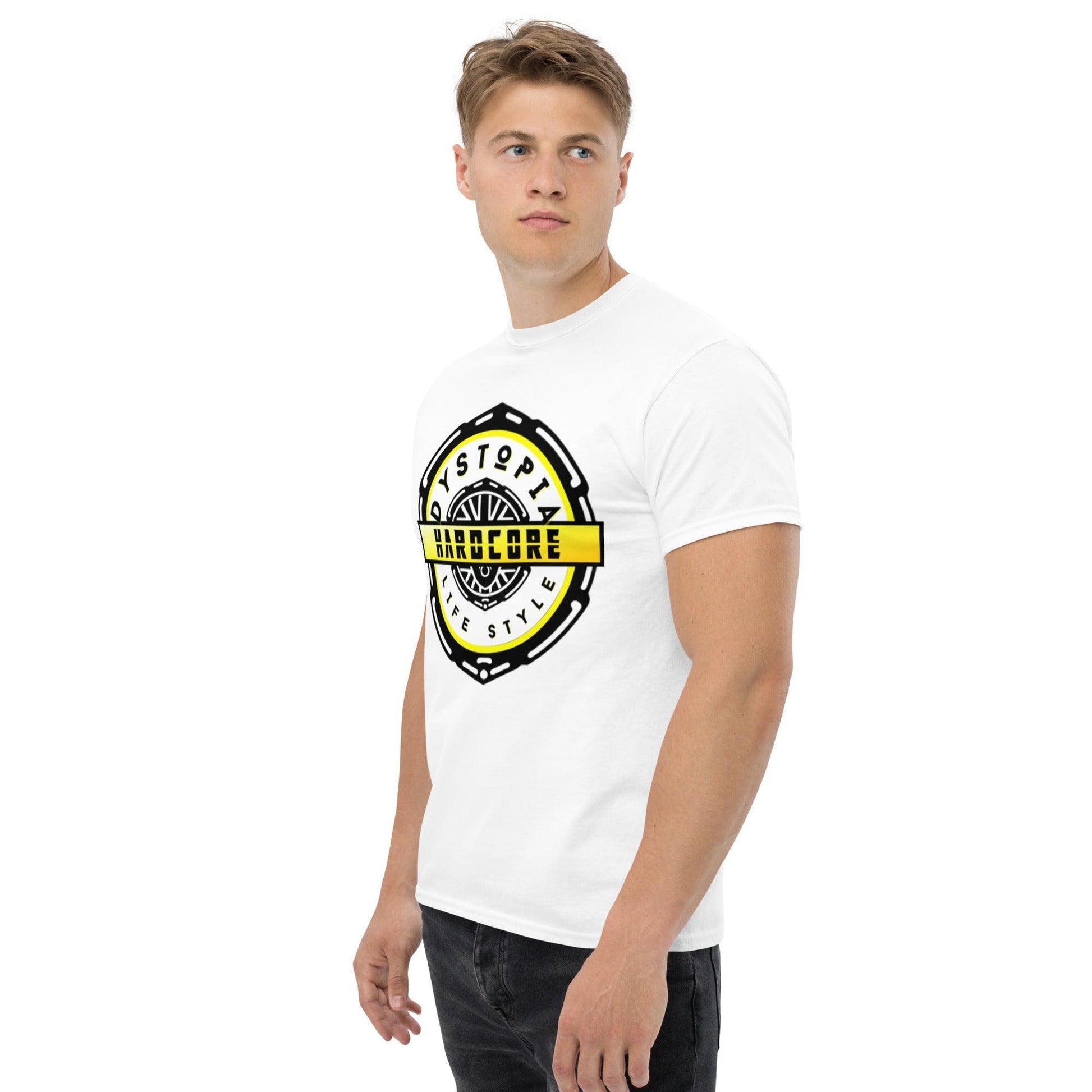 Hardcore Stamp | Yellow T-shirt - Light - Premium T-shirt from Dystopia - Just €24.99! Shop now at Dystopia